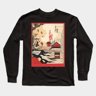 JAPANESE WOODBLOCK PRINT Long Sleeve T-Shirt